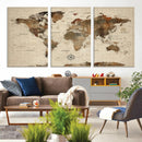 Vintage World Map Wall Art Canvas Print for Living Room, by MyGreatCanvas | Canvas Wall Art Prints | Photo Prints & Wall Decor