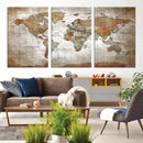 Vibrant Watercolor World Map Canvas Wall Art – Framed Travel by MyGreatCanvas | Canvas Wall Art Prints | Photo Prints & Wall Decor
