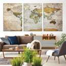 Personalized World Map Canvas Print – Colorful Watercolor by MyGreatCanvas | Canvas Wall Art Prints | Photo Prints & Wall Decor