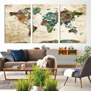 World Map Canvas Print – Framed Detailed Map of the World by MyGreatCanvas | Canvas Wall Art Prints | Photo Prints & Wall Decor
