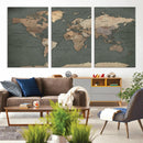 Rustic Black and Wood World Map Canvas Wall Art – Framed by MyGreatCanvas | Canvas Wall Art Prints | Photo Prints & Wall Decor