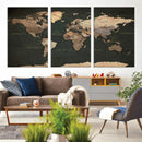 Vintage World Map Canvas Wall Art – Framed Travel Map for by MyGreatCanvas | Canvas Wall Art Prints | Photo Prints & Wall Decor