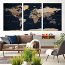 World Map Canvas Print – Detailed Map of the World Wall Art by MyGreatCanvas | Canvas Wall Art Prints | Photo Prints & Wall Decor
