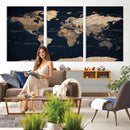 World Map Canvas Print – Detailed Map of the World Wall Art