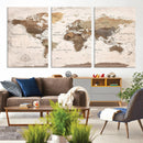 World Map Canvas Print – Framed Travel Map Wall Art for by MyGreatCanvas | Canvas Wall Art Prints | Photo Prints & Wall Decor
