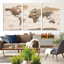 World Map Canvas Print – Framed Detailed Map of the World by MyGreatCanvas | Canvas Wall Art Prints | Photo Prints & Wall Decor