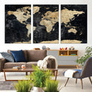 Framed Large World Map Wall Art Canvas Print for Living Room by MyGreatCanvas | Canvas Wall Art Prints | Photo Prints & Wall Decor