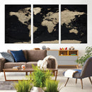 World Map Wall Art Print – Detailed Map of the World Wall by MyGreatCanvas | Canvas Wall Art Prints | Photo Prints & Wall Decor