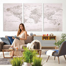 World Map Canvas Print – Detailed Map of the World Wall Art