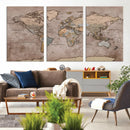 Grunge World Map Canvas Wall Art - Vintage Aged World Map by MyGreatCanvas | Canvas Wall Art Prints | Photo Prints & Wall Decor