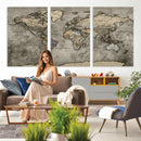 World Map Canvas Print – Detailed Map of the World Wall Art