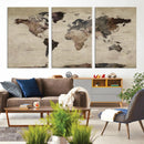 World Map Canvas Print – Detailed Map of the World Adventure