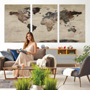World Map Canvas Print – Detailed Map of the World Adventure