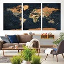 Vintage World Map Canvas Wall Art – Detailed Map with by MyGreatCanvas | Canvas Wall Art Prints | Photo Prints & Wall Decor