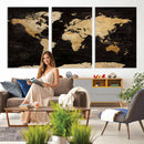 Extra Large World Map Canvas Print – Detailed Map Classic