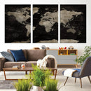 Detailed World Map Wall Art Print - Large Framed World Map
