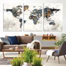 World Map Wall Art Canvas Print for Office Wall Decor by MyGreatCanvas | Canvas Wall Art Prints | Photo Prints & Wall Decor
