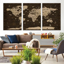Colorful World Map Canvas Wall Art with Landmarks – Framed by MyGreatCanvas | Canvas Wall Art Prints | Photo Prints & Wall Decor
