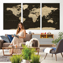 World Map Canvas Print – Framed World Map Wall Art for