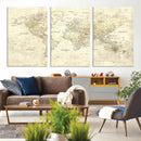 Detailed Large World Map Wall Decor Canvas Art Print by MyGreatCanvas | Canvas Wall Art Prints | Photo Prints & Wall Decor