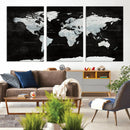 World Map Canvas Print – Framed Push Pin Wall Art, Color by MyGreatCanvas | Canvas Wall Art Prints | Photo Prints & Wall Decor