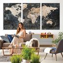 World Map Canvas Print – Detailed Map of the World Wall Art