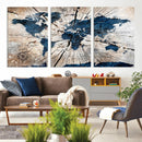 Rustic World Map Canvas Print – Framed Wall Art for Couples, by MyGreatCanvas | Canvas Wall Art Prints | Photo Prints & Wall Decor
