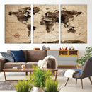 World Map Wall Art Canvas Print by MyGreatCanvas | Canvas Wall Art Prints | Photo Prints & Wall Decor
