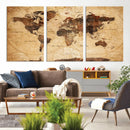 Modern Red and Gray World Map Canvas Print – Framed Wall Art by MyGreatCanvas | Canvas Wall Art Prints | Photo Prints & Wall Decor