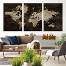 Blue World Map Canvas Wall Art – Framed Modern Travel Map by MyGreatCanvas | Canvas Wall Art Prints | Photo Prints & Wall Decor