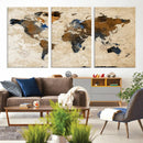 World Map Canvas Print – Framed Travel Map Wall Art for by MyGreatCanvas | Canvas Wall Art Prints | Photo Prints & Wall Decor