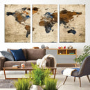 Rustic Watercolor World Map Canvas Wall Art – Framed Travel by MyGreatCanvas | Canvas Wall Art Prints | Photo Prints & Wall Decor