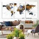 World Map Wall Art Canvas Print, Modern Decorative Framed by MyGreatCanvas | Canvas Wall Art Prints | Photo Prints & Wall Decor