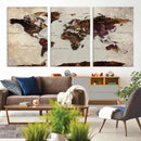 World Map Canvas Triptych – Colorful Global Wall Art for by MyGreatCanvas | Canvas Wall Art Prints | Photo Prints & Wall Decor