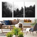 Black White Forest Wall Art Canvas Print, Misty Pine Tree by MyGreatCanvas | Canvas Wall Art Prints | Photo Prints & Wall Decor