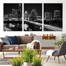 Austin Skyline Wall Art Canvas Print, Austin Downtown Night by MyGreatCanvas | Canvas Wall Art Prints | Photo Prints & Wall Decor