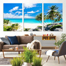 Barbados Beach Wall Art Canvas Print, Palm Tree Ocean by MyGreatCanvas | Canvas Wall Art Prints | Photo Prints & Wall Decor