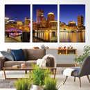 Boston Wall Art Canvas Print, Boston City Downtown Night by MyGreatCanvas | Canvas Wall Art Prints | Photo Prints & Wall Decor
