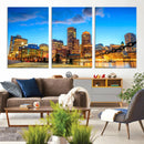 Boston Wall Art Canvas Print, Boston City Downtown Night by MyGreatCanvas | Canvas Wall Art Prints | Photo Prints & Wall Decor