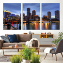 Boston Wall Art Canvas Print, Boston City Downtown Night by MyGreatCanvas | Canvas Wall Art Prints | Photo Prints & Wall Decor