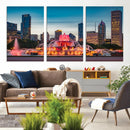Chicago Wall Art Canvas Print - Chicago City Downtown Night by MyGreatCanvas | Canvas Wall Art Prints | Photo Prints & Wall Decor