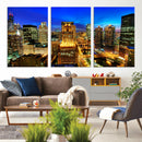 Chicago Wall Art Canvas Print - Chicago City Downtown Night by MyGreatCanvas | Canvas Wall Art Prints | Photo Prints & Wall Decor