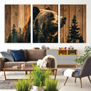 Rustic Bear Wall Art Canvas Print – Woodland Wildlife by MyGreatCanvas | Canvas Wall Art Prints | Photo Prints & Wall Decor