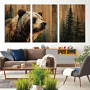 Grizzly Bear Wall Art Canvas Print, Rustic Wildlife Bear by MyGreatCanvas | Canvas Wall Art Prints | Photo Prints & Wall Decor