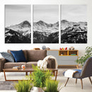 Black and White Mountain Wall Art Canvas Print, Snowy Alpine by MyGreatCanvas | Canvas Wall Art Prints | Photo Prints & Wall Decor