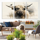 Abstract Highland Cow Wall Art Canvas Print, Rustic Farm by MyGreatCanvas | Canvas Wall Art Prints | Photo Prints & Wall Decor