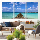 Caribbean Ocean Pier Seascape Wall Art Canvas Print, by MyGreatCanvas | Canvas Wall Art Prints | Photo Prints & Wall Decor