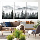 Misty Pine Forest Mountain Landscape Wall Art Canvas Print by MyGreatCanvas | Canvas Wall Art Prints | Photo Prints & Wall Decor