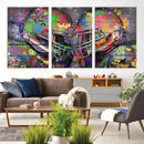 Graffiti Football Helmets Wall Art Canvas Print, Urban by MyGreatCanvas | Canvas Wall Art Prints | Photo Prints & Wall Decor