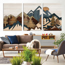 Wood Style Mountain Wall Art Canvas Print, Layered Wood by MyGreatCanvas | Canvas Wall Art Prints | Photo Prints & Wall Decor